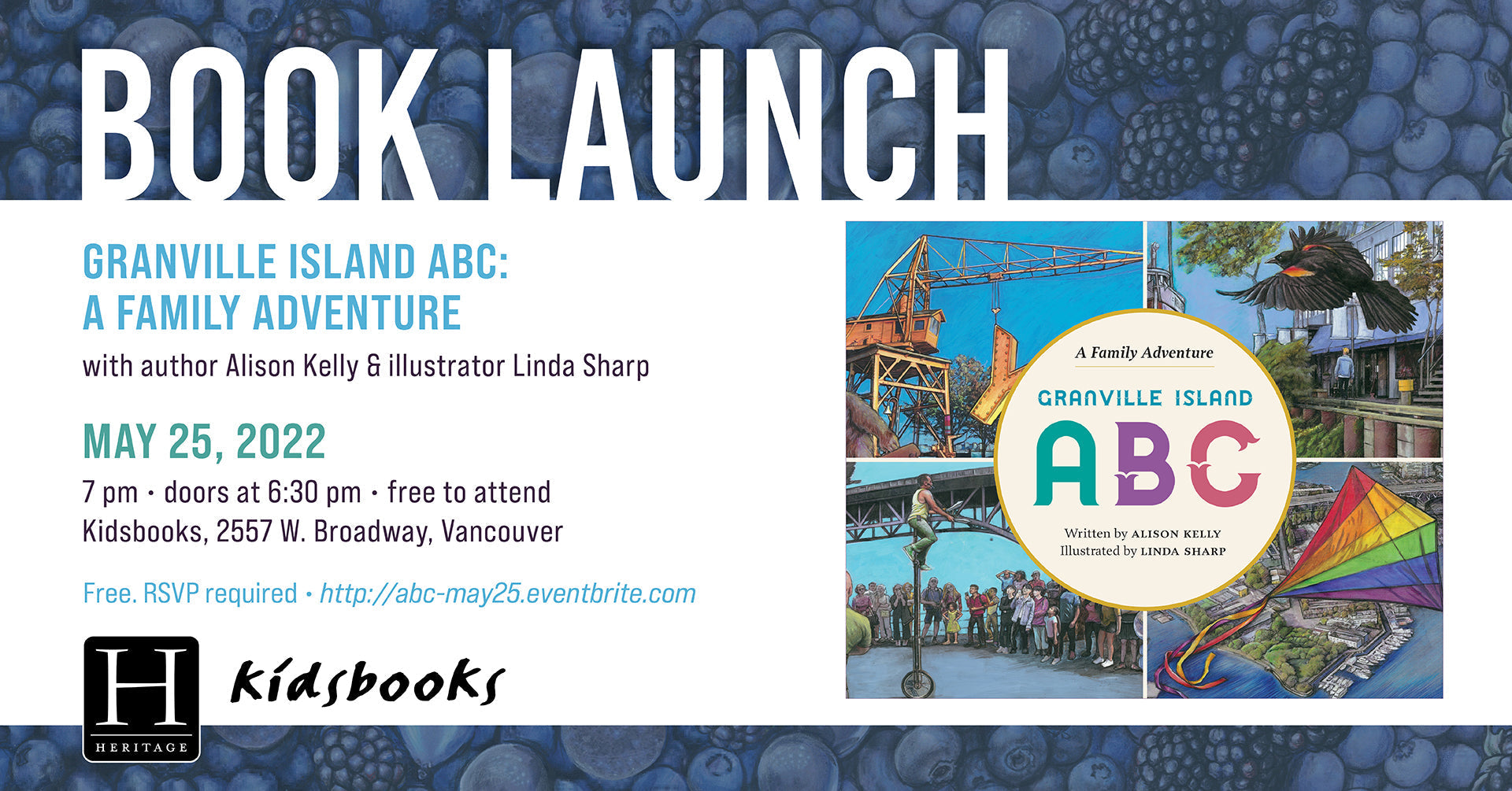 NEW DATE! Launch: Granville Island ABC at Kidsbooks Vancouver