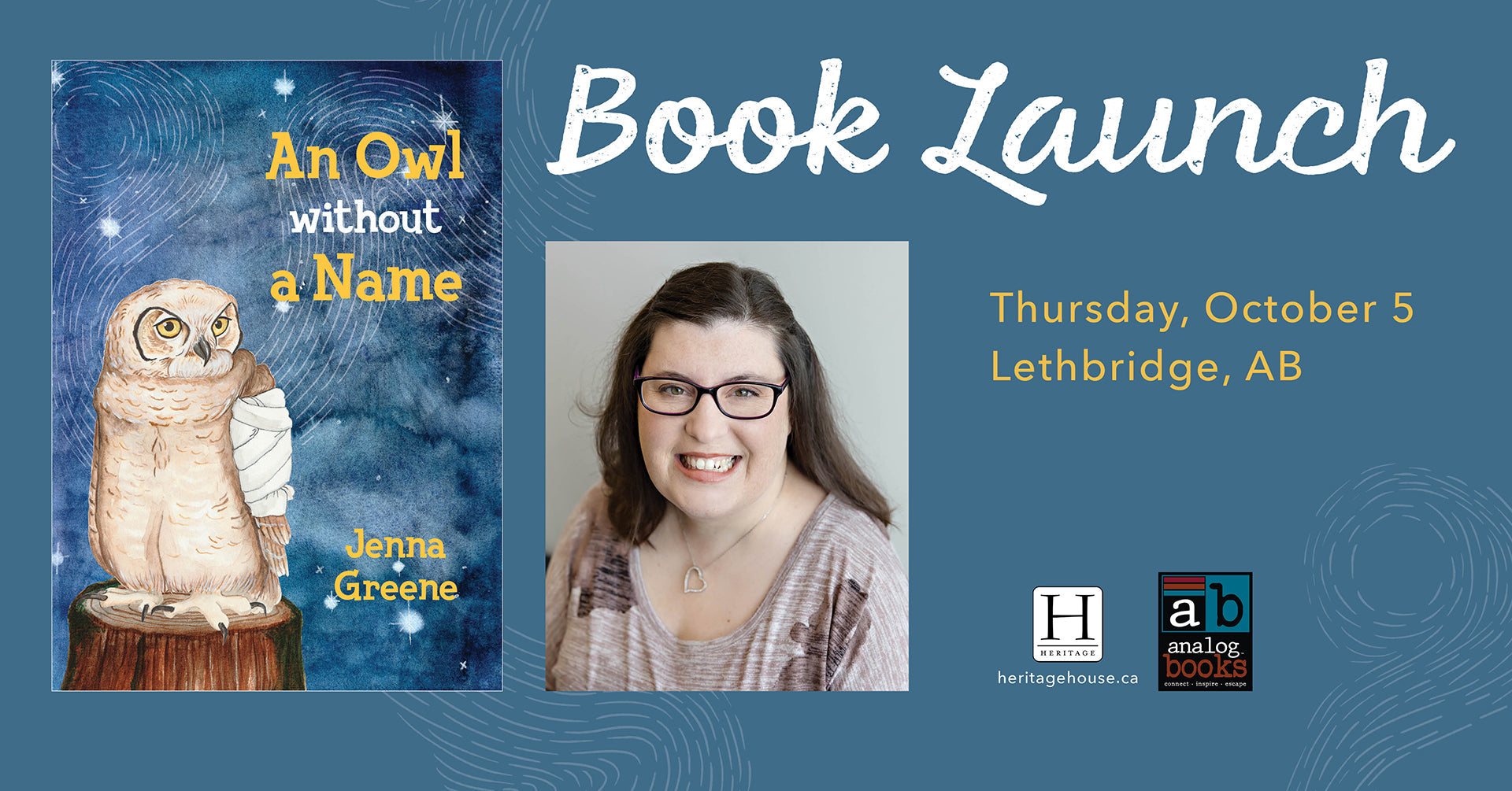 Book Launch: An Owl without a Name • Lethbridge, AB