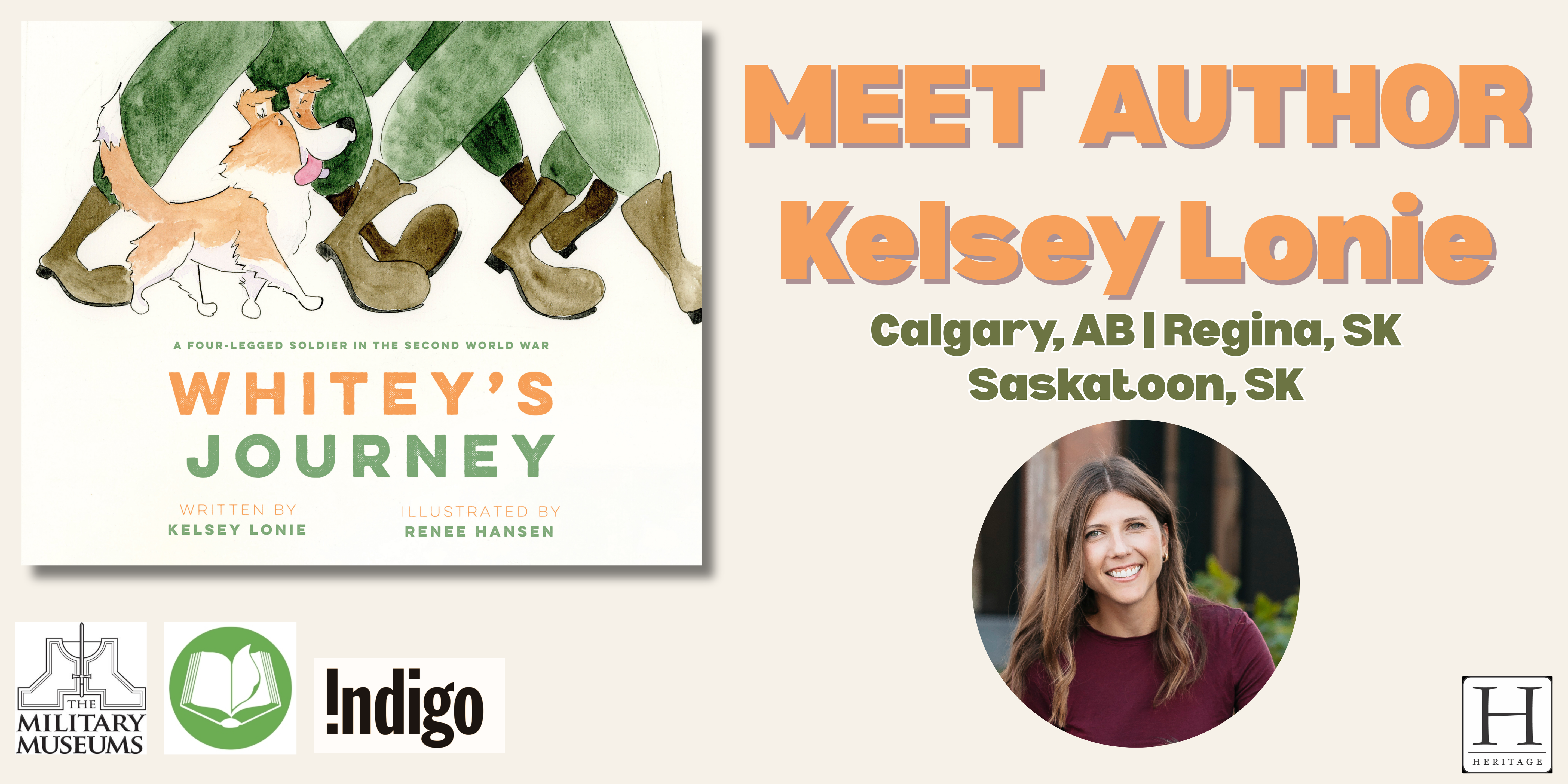 Meet Kelsey Lonie, author of Whitey's Journey, in Alberta and Saskatchewan!